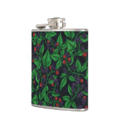 Zwarte bessen op donkergrijs heupfles (Links)