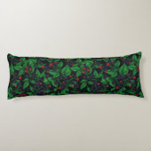 Zwarte bessen op donkergrijs lichaamskussen (Achterkant)