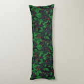 Zwarte bessen op donkergrijs lichaamskussen (Achterkant (Verticaal))