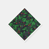 Zwarte bessen op donkergrijs servet (Hoek)