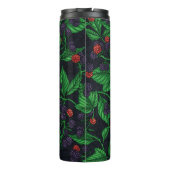 Zwarte bessen op donkergrijs thermosbeker (Achterkant)