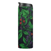 Zwarte bessen op donkergrijs thermosbeker (Geroteerd rechts)