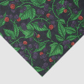 Zwarte bessen op donkergrijs tissuepapier (Detail)