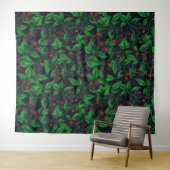 Zwarte bessen op donkergrijs wandkleed (In Situ (horizontaal))
