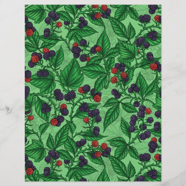 Zwarte bessen op groen (Voorkant)