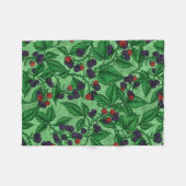 Zwarte bessen op groen fleece deken (Voorkant (Horizontaal))