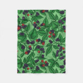 Zwarte bessen op groen fleece deken (Voorkant)