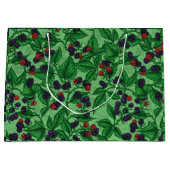 Zwarte bessen op groen groot cadeauzakje (Voorkant)