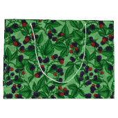Zwarte bessen op groen groot cadeauzakje (Achterkant)
