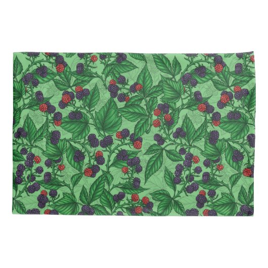 Zwarte bessen op groen kussensloop (Achterkant-Links)