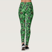 Zwarte bessen op groen leggings (Achterkant)