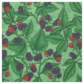 Zwarte bessen op groen stof (Swatch)