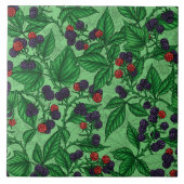 Zwarte bessen op groen tegeltje (Voorkant)