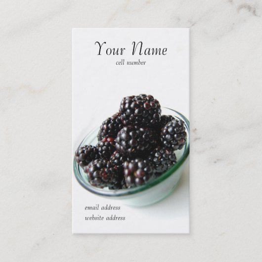 Zwarte bessen profielkaart visitekaartje (Voorkant)