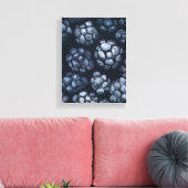 Zwarte Bessen Schilderij - Stilleven Illustratie Canvas Afdruk (Insitu (Woonkamer))