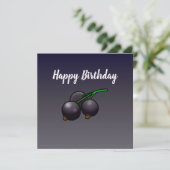 Zwarte bessen Verjaardag Kaart (Staand voorkant)