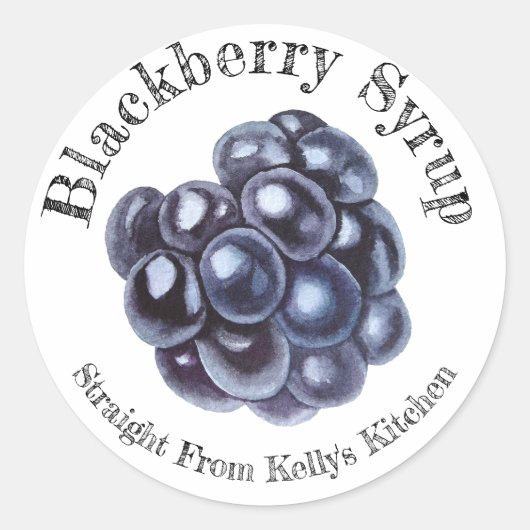 Zwarte-bessensiroop Voedsel Etiket voor Thuis Blik (Voorkant)