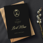 Zwarte Best Man Silhouet Eenvoudig Trouwvoorstel