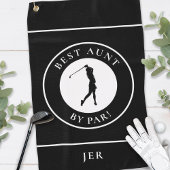 Zwarte Beste tante Golfer Monogram Sports Pro Golfhanddoek