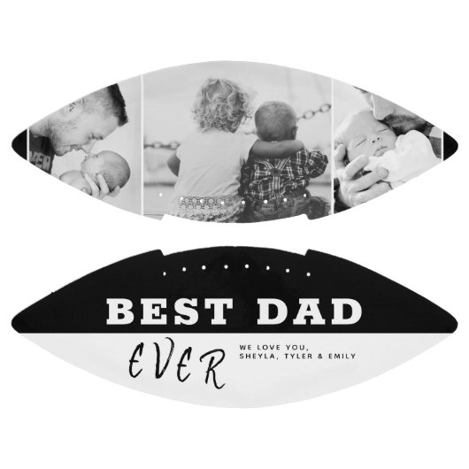 Zwarte Beste vader Dag 3 Foto Collage American Football (Panelen)