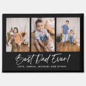 Zwarte beste vader ooit drie foto magneet (Voorkant)