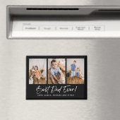 Zwarte beste vader ooit drie foto magneet (Insitu (Vaatwasser))