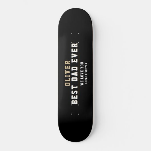 Zwarte beste vader ooit Typografie vaderdag Persoonlijk Skateboard (Voorkant)
