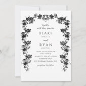 Zwarte betoverende Garland Elegant Wedding Kaart (Voorkant)