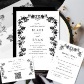 Zwarte Betoverende Slinger Chic Bruiloft Kaart