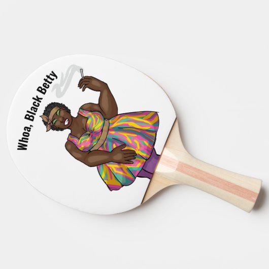 ZWARTE BETTY PING PONG PADDLES TAFELTENNISBATJE (Zijkant)