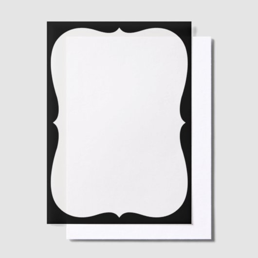 Zwarte beugel Lijst bruiloft Vellum Uitnodigingen (Offset)