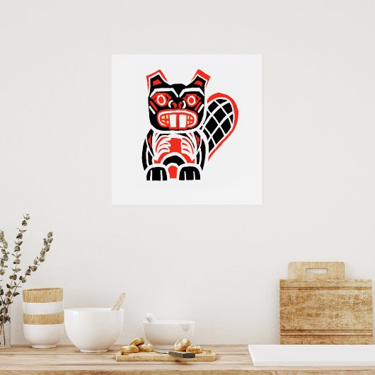 zwarte bever poster (Keuken)