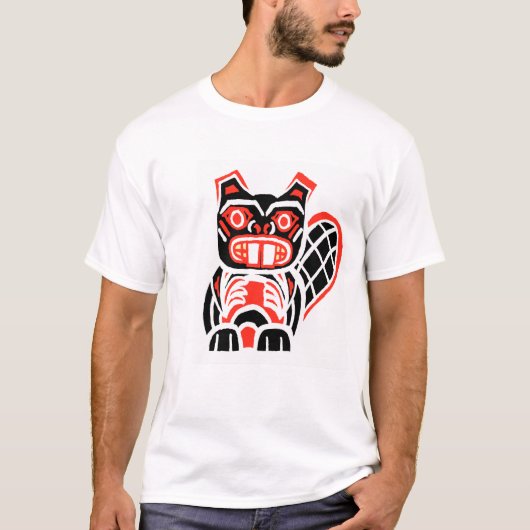 zwarte bever t-shirt (Voorkant)