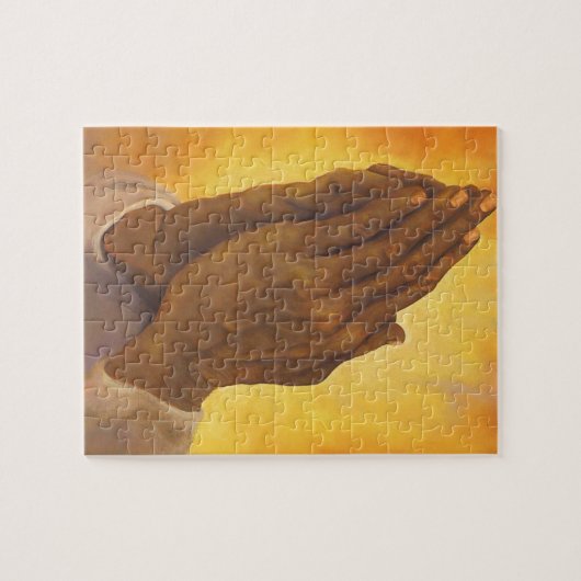 zwarte biddende handen legpuzzel (Horizontaal)