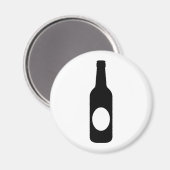Zwarte bierfles magneet (Voorkant / Achterkant)