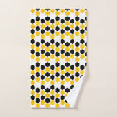 Zwarte Bij Gele Geometrische Hexagram Hex Patroon Bad Handdoek (Handdoek)