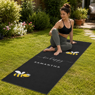 Zwarte bij gelukkige hommels zomers vermaak humor yogamat