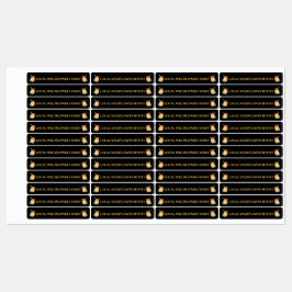 Zwarte Bij Honing Label Metaalachtig Goud Tekst