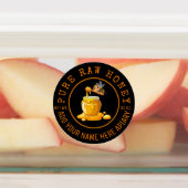 Zwarte Bij Honing Label Metaalachtig Goud Tekst (Aangebracht)