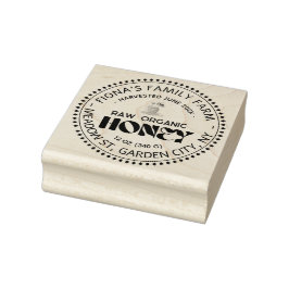 Zwarte Bij Honing Label Metaalachtig Goud Tekst Rubberstempel