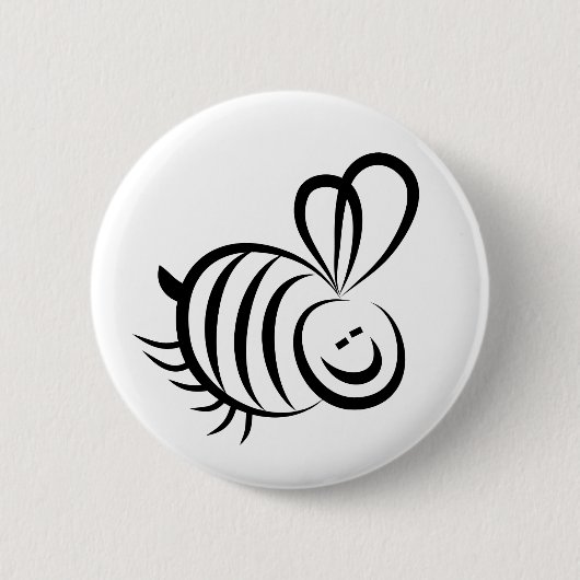 Zwarte bij ronde button 5,7 cm (Voorkant)