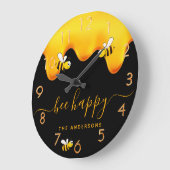 Zwarte bij vrolijke bijen zoete honing grote klok (Hoek)