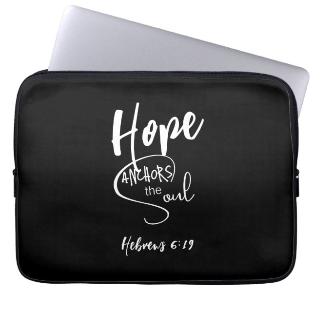 Zwarte Bijbeltekst Laptoptas Laptop Sleeve (Voorkant)