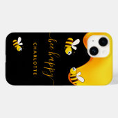 Zwarte bijen blij met hommels zoete honing-monogra Case-Mate iPhone case (Achterkant (horizontaal))