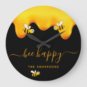 Zwarte bijen blij met hommels zoete honing-monogra grote klok (Voorkant)