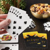 Zwarte bijen blij met hommels zoete honing-monogra pokerkaarten (Insitu)