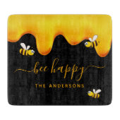 Zwarte bijen blij met hommels zoete honing-monogra snijplank (Voorkant)