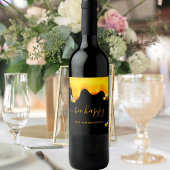 Zwarte bijen blij met hommels zoete honing-monogra sparkling wijnetiket