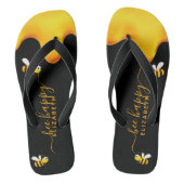 Zwarte bijen blij met hommels zoete honing-monogra teenslippers (Voetbed)
