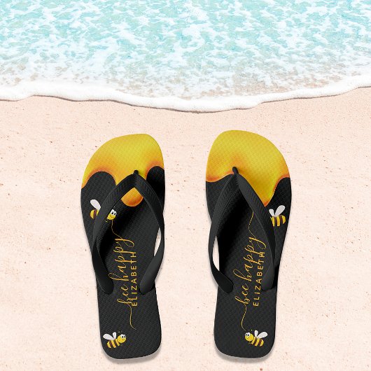 Zwarte bijen blij met hommels zoete honing-monogra teenslippers